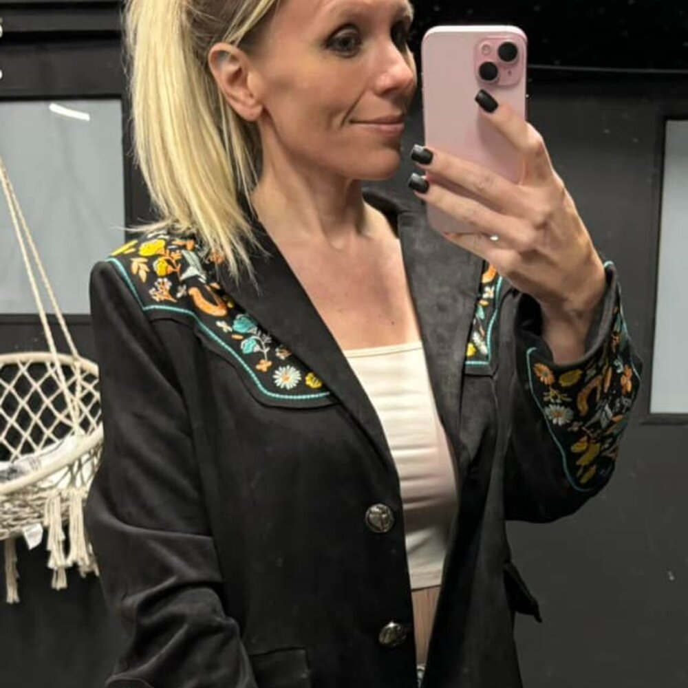 Lucky and blessed suede blazer - Picture 3 of 5